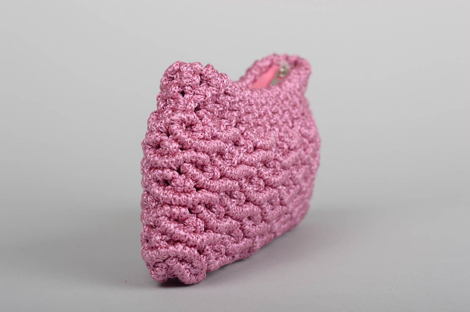 Розовая косметичка ручной работы сумочка для косметики необычный подарок фото 2