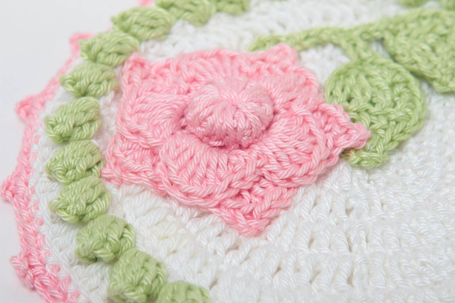 Agarradera al crochet hecha a mano elemento decorativo textiles para cocina foto 3
