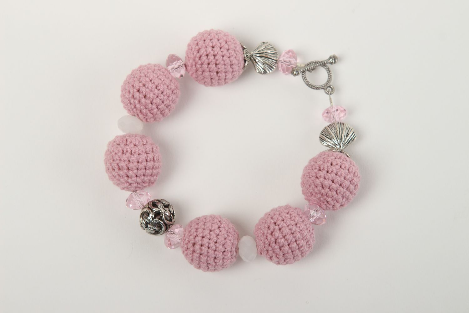 Bracelet tendance Bijou fait main rose perles fantaisie original Cadeau femme photo 2