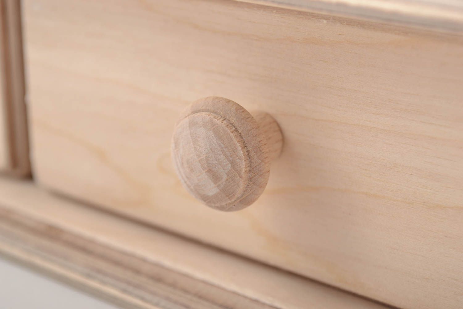 Ébauche de boite à tiroirs en bois brut à décorer faite main allongée petite photo 3