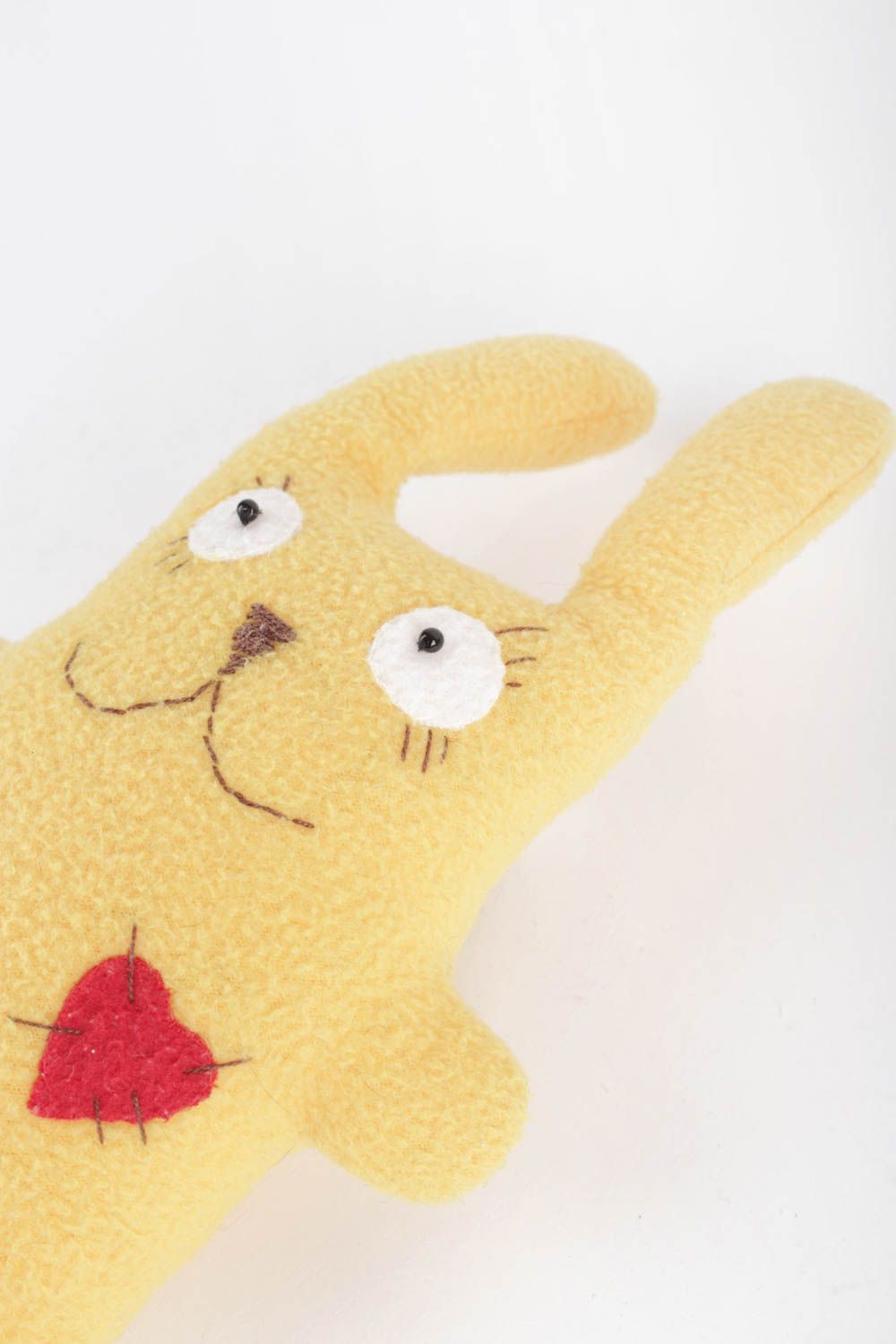 Игрушка заяц детская игрушка ручной работы интерьерная игрушка желтая авторская фото 5