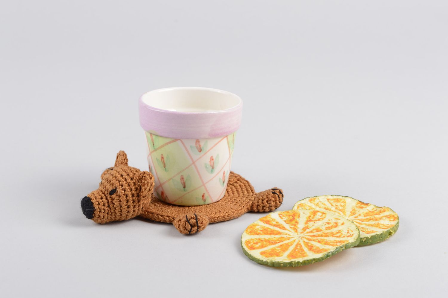 Beautiful handmade crochet coaster cute hot pads table setting small gifts photo 1