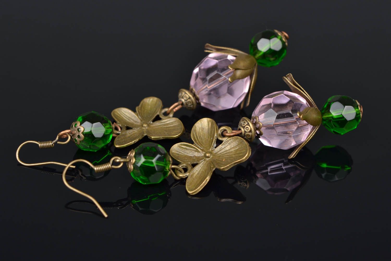 Handmade bead earrings photo 1