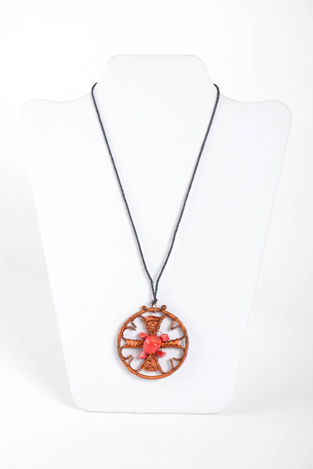 Handmade pendant metal jewelry gift ideas unusual accessory copper accessory photo 2