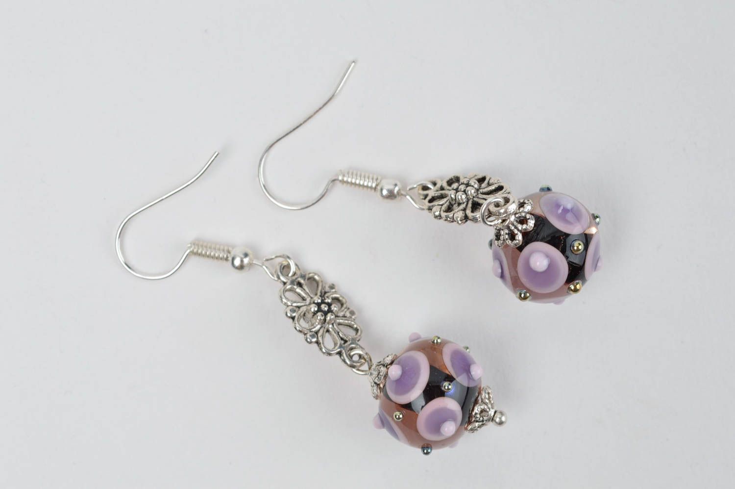 Handmade glass earrings elegant female earrings beautiful present cute earrings photo 2
