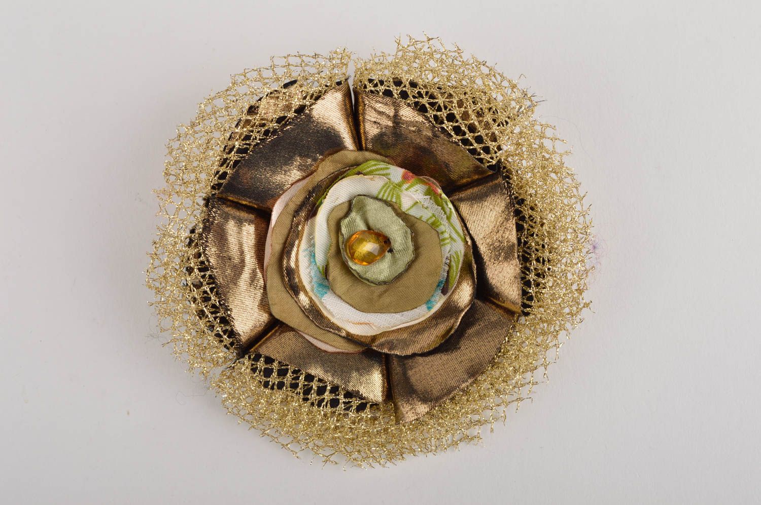 Designer Schmuck Handmade Blume aus Stoff Accessoire für Frauen Schmuck Brosche foto 2