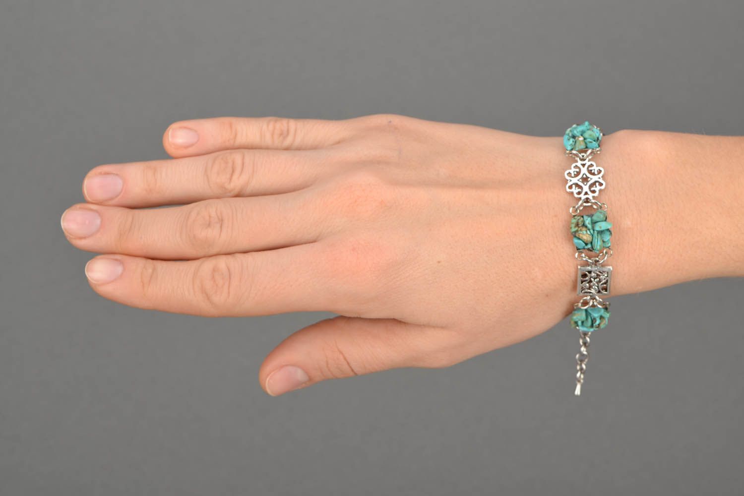 Turquoise wrist bracelet photo 2