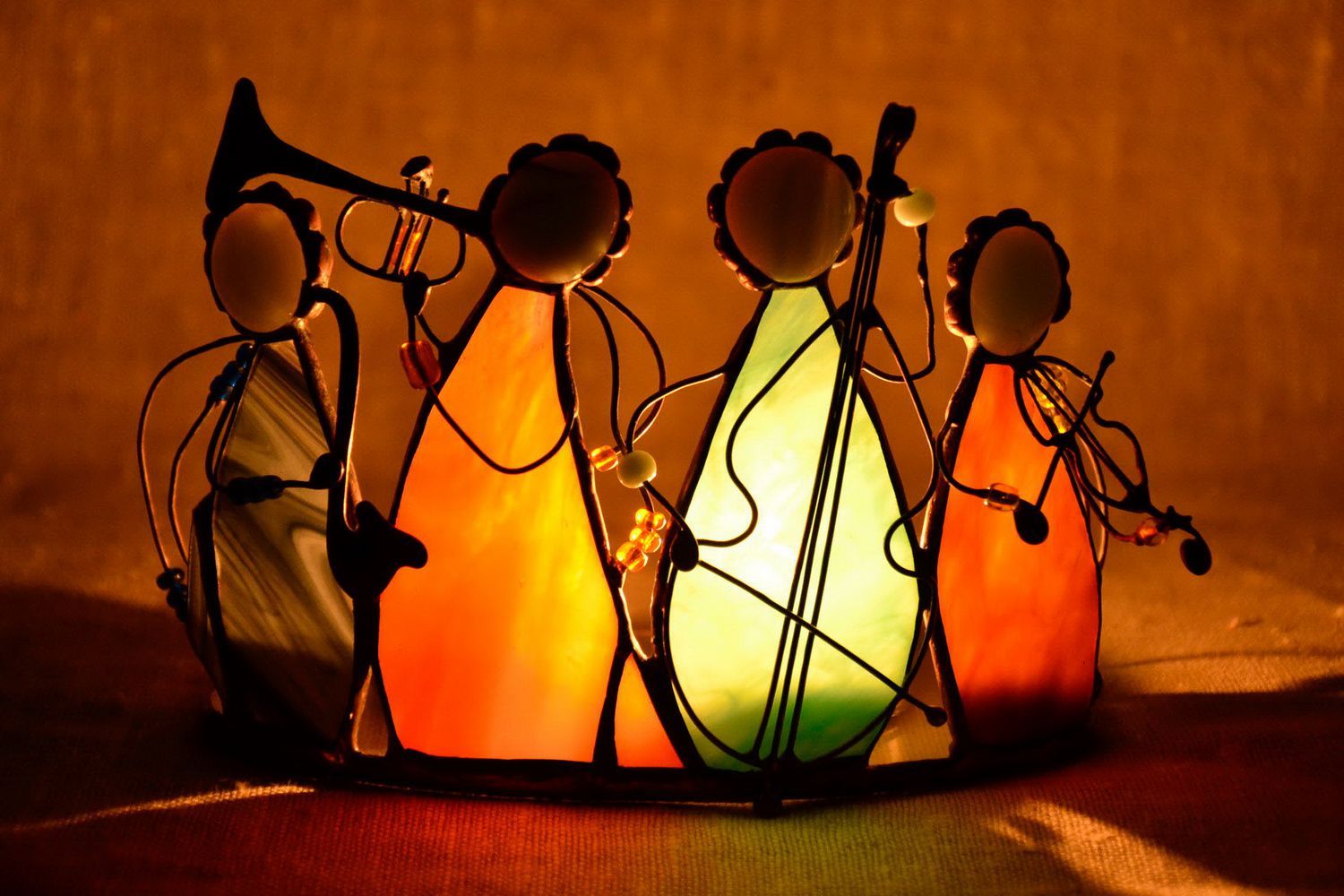 Stained glass candlestick Quartet photo 2