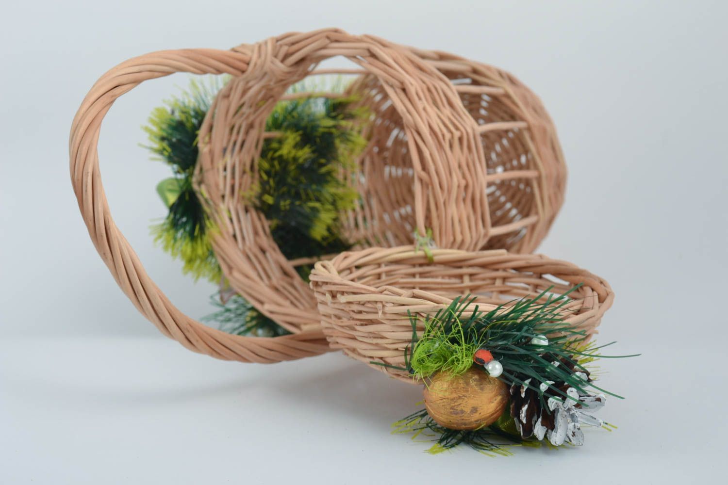 Handmade Aufbewahrungskorb mit Deckel Korb mit Henkel Weihnachten Dekoration  foto 4