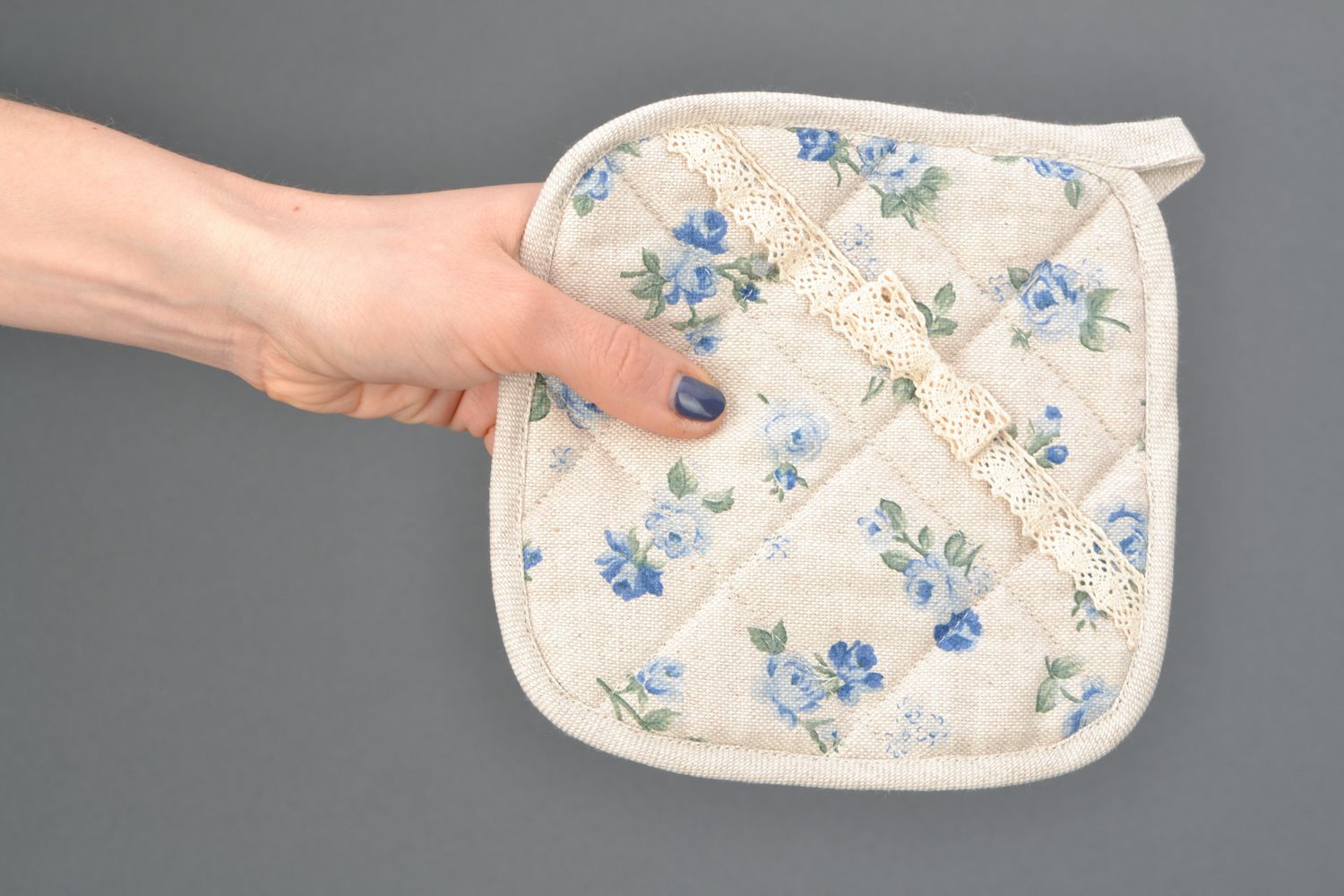 Kitchen hot pot holder with print made of cotton and polyamide photo 2
