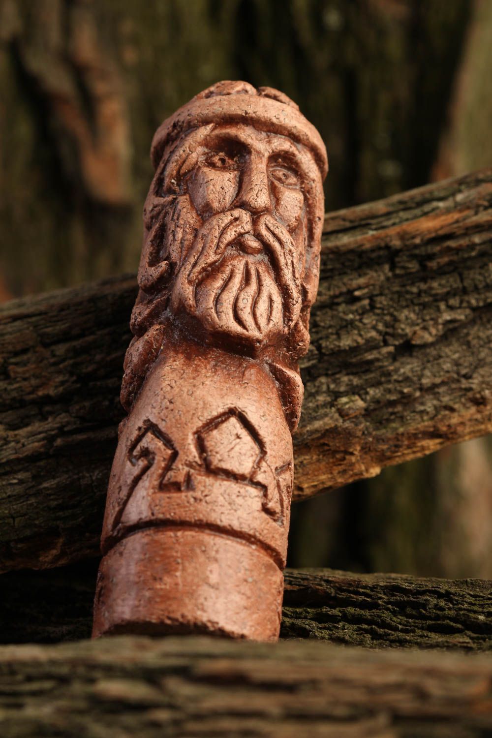 Figura de arcilla decoración de hogar hecha a mano amuleto de casa eslavo foto 1