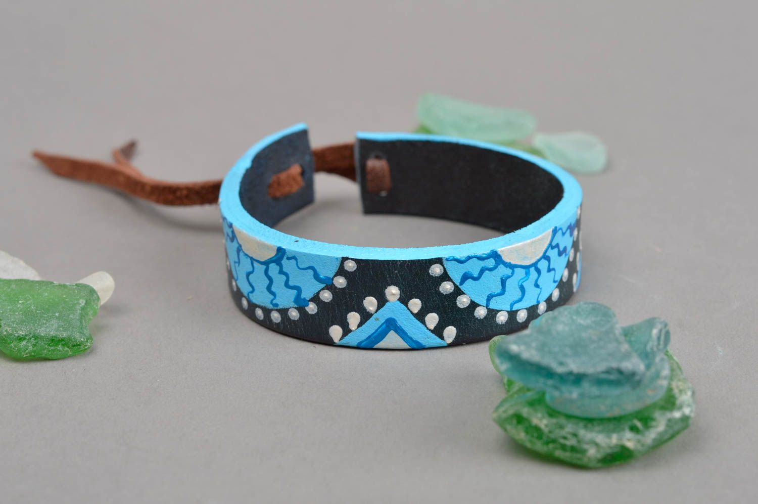 Ethnic bracelet handmade accessories made of genuine leather handmade jewelry  photo 1
