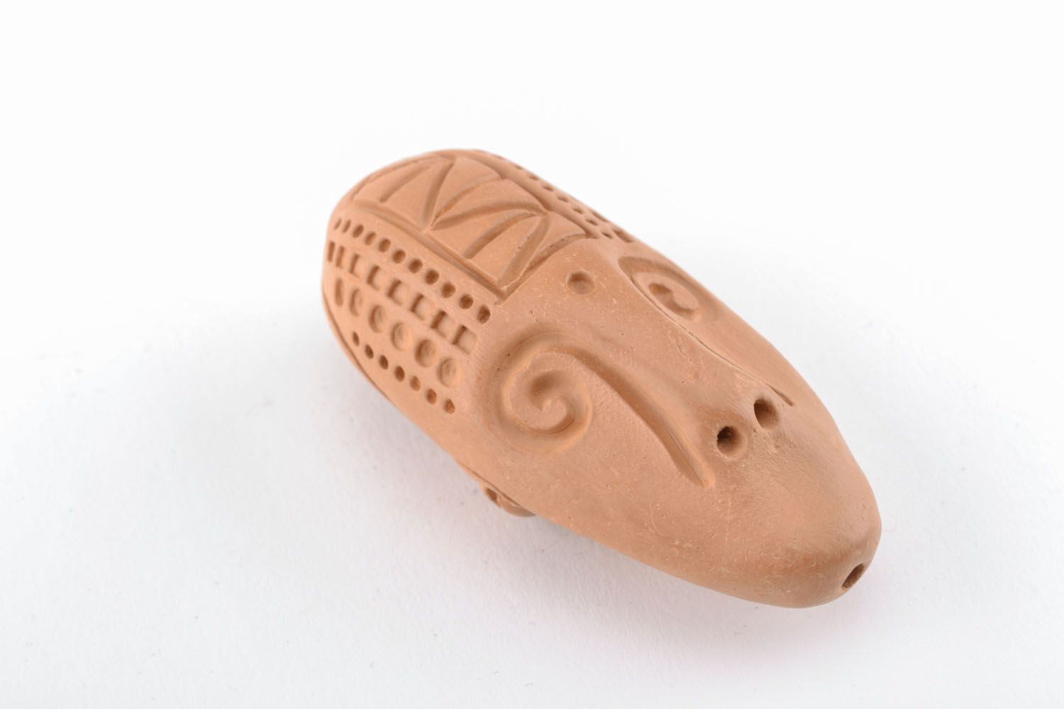 Handmade clay tobacco pipe The Indian photo 2