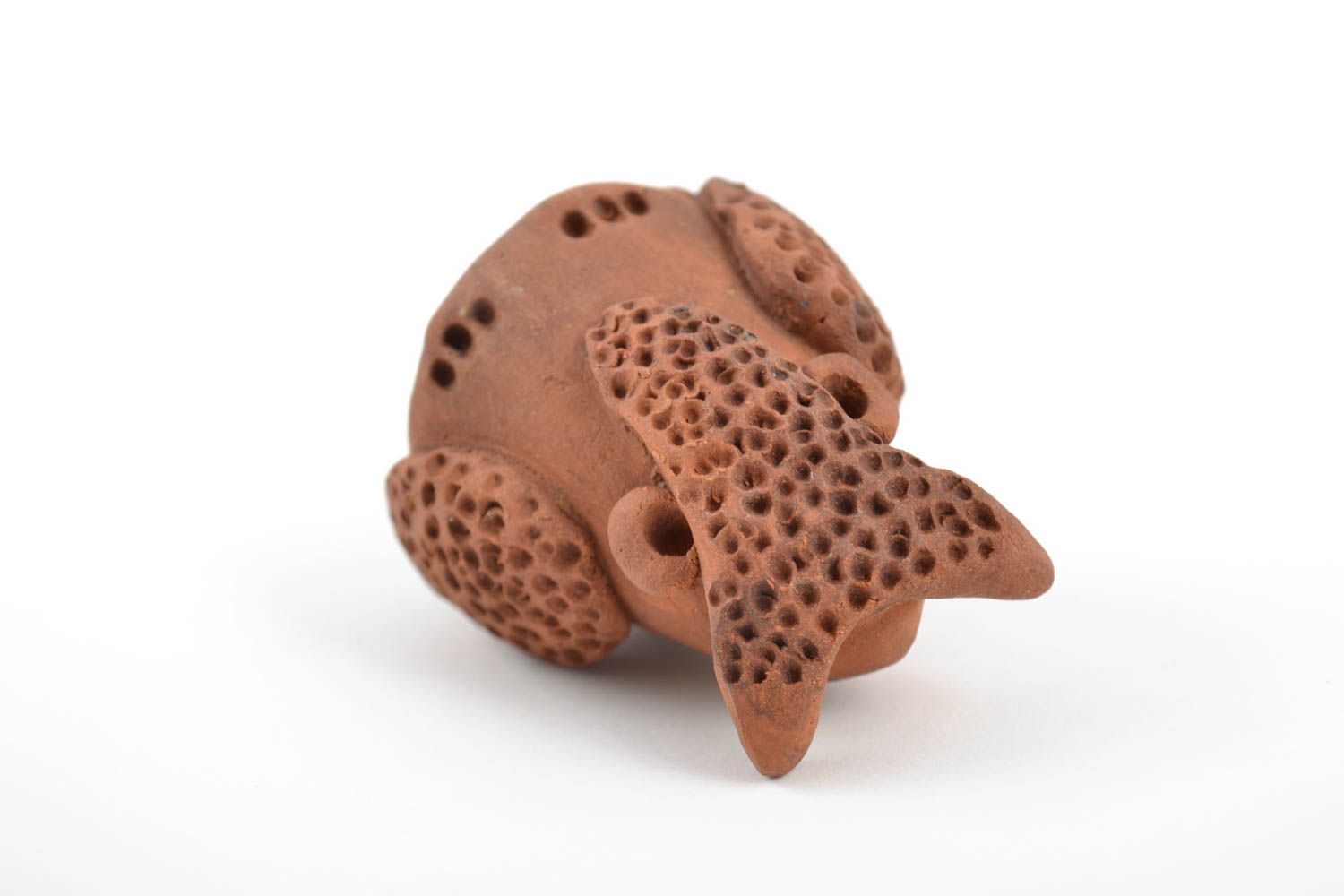 Figura de cerámica marrón en miniatura hecha a mano elemento decorativo  foto 4