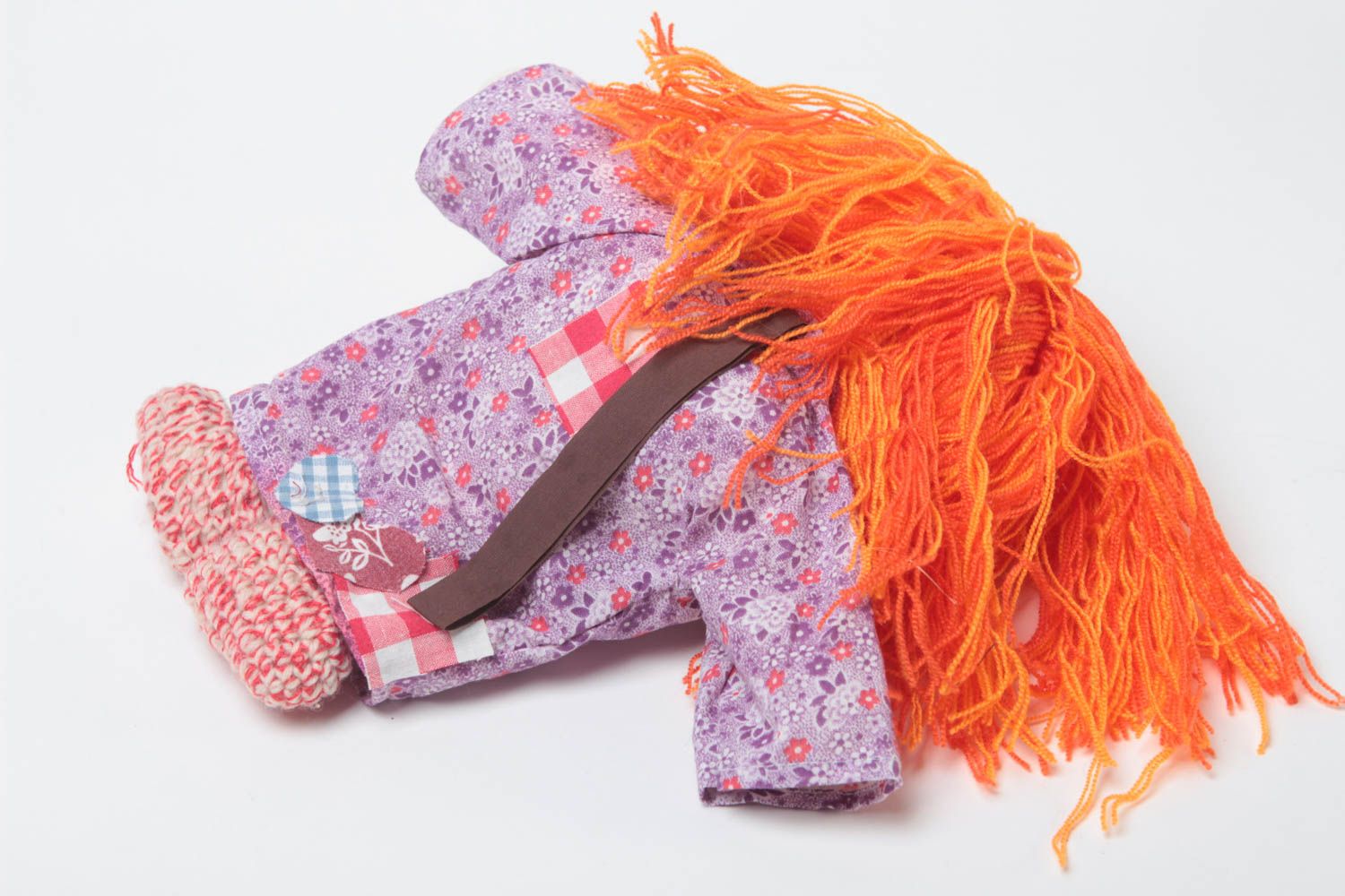 Смешная текстильная кукла домовенок из бязи авторская игрушка ручной работы фото 3