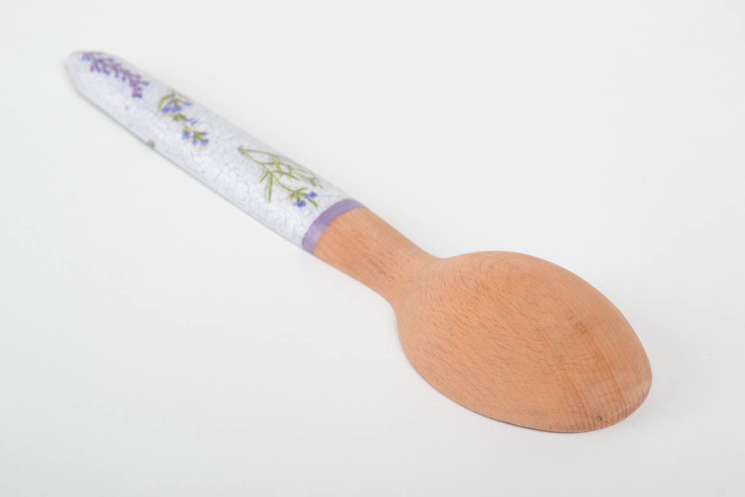 Beautiful handmade wooden tablespoon decorative decoupage spoon gift ideas photo 5