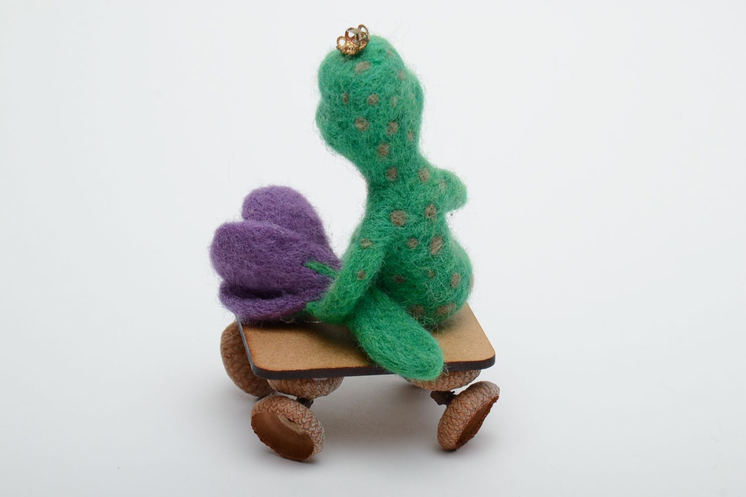 Handmade felted wool toy Frog photo 4