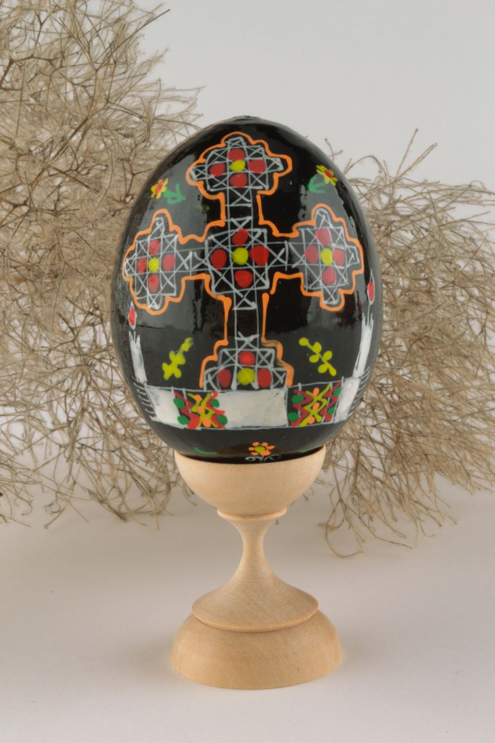 Деревянное яйцо с авторской ручной росписью  фото 1