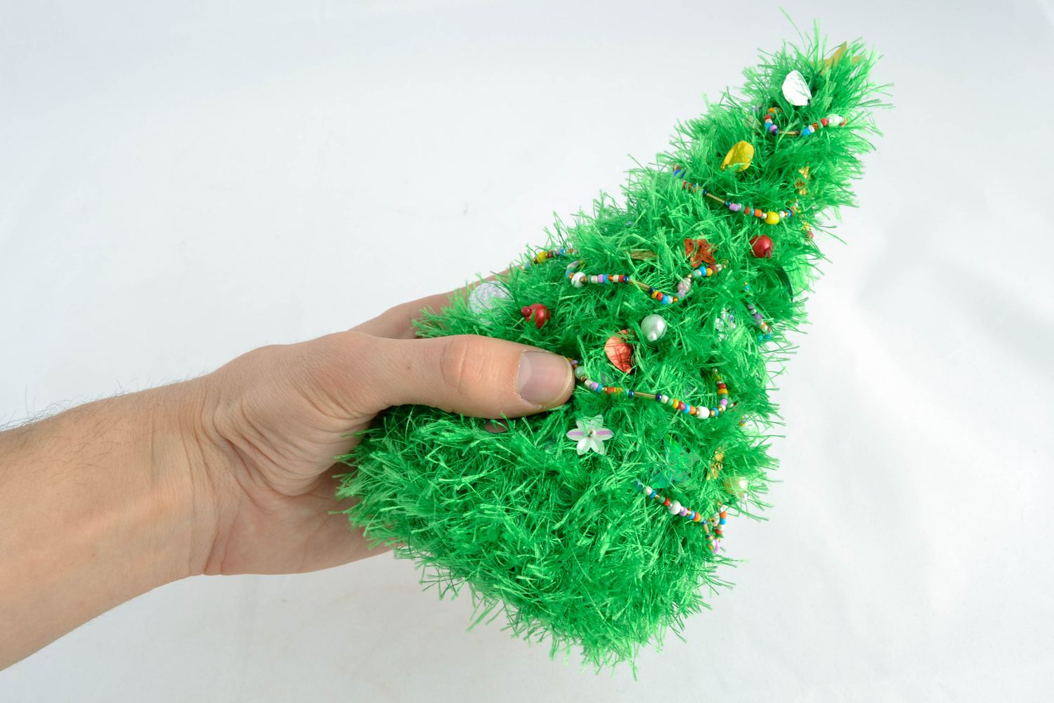 Juguete tejido a ganchillo árbol de Navidad  foto 5