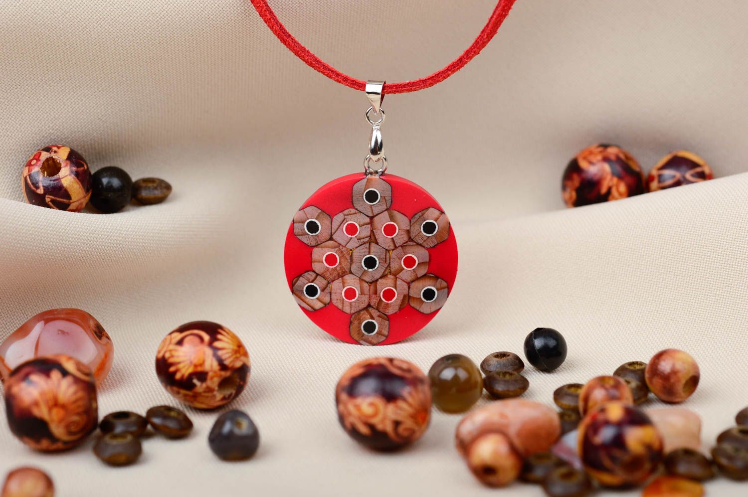 Handmade pendant wooden accessory gift ideas designer jewelry wooden jewelry photo 1