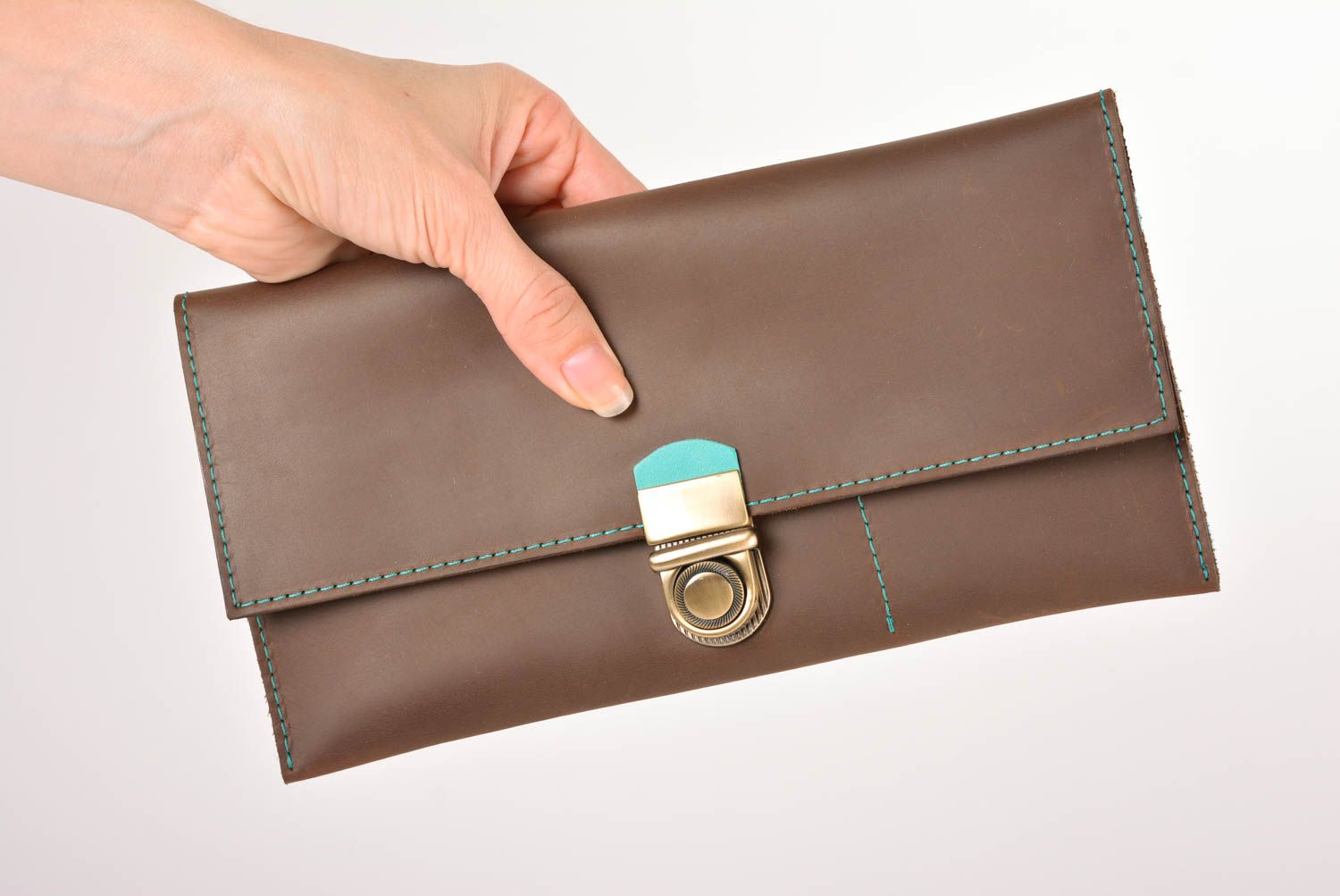 Холдер для путешествий портмоне ручной работы кожаный кошелек коричневый фото 3