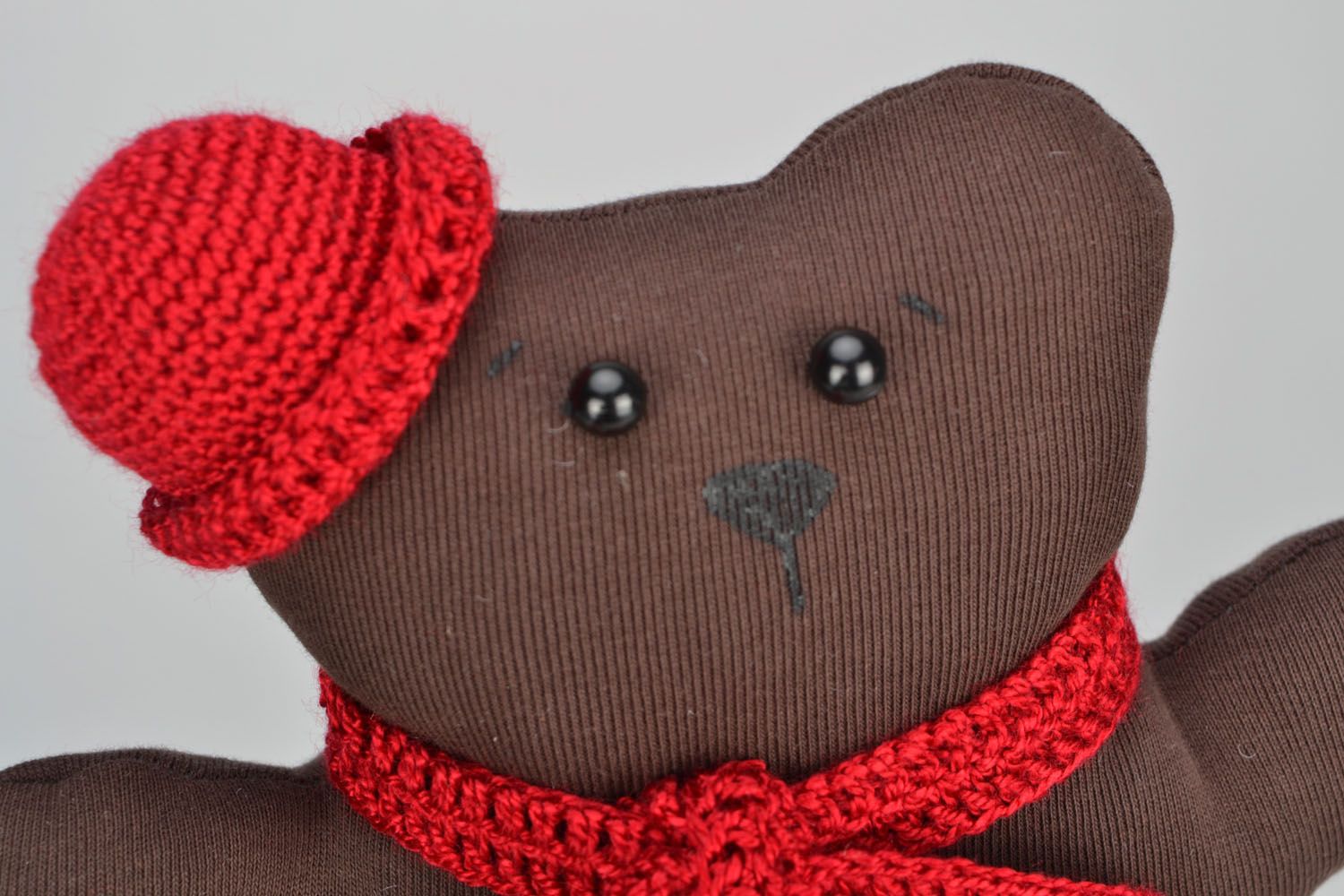 Мягкая игрушка Мишка в шарфике и шапке  фото 3