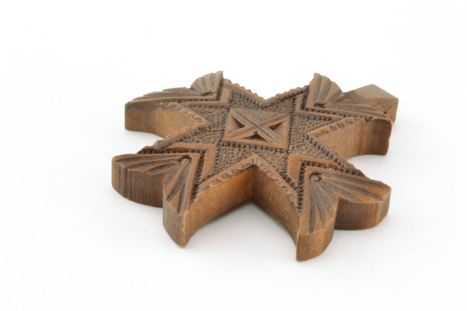 Croce di legno fatta a mano crocetta intagliata in legno design originale foto 3