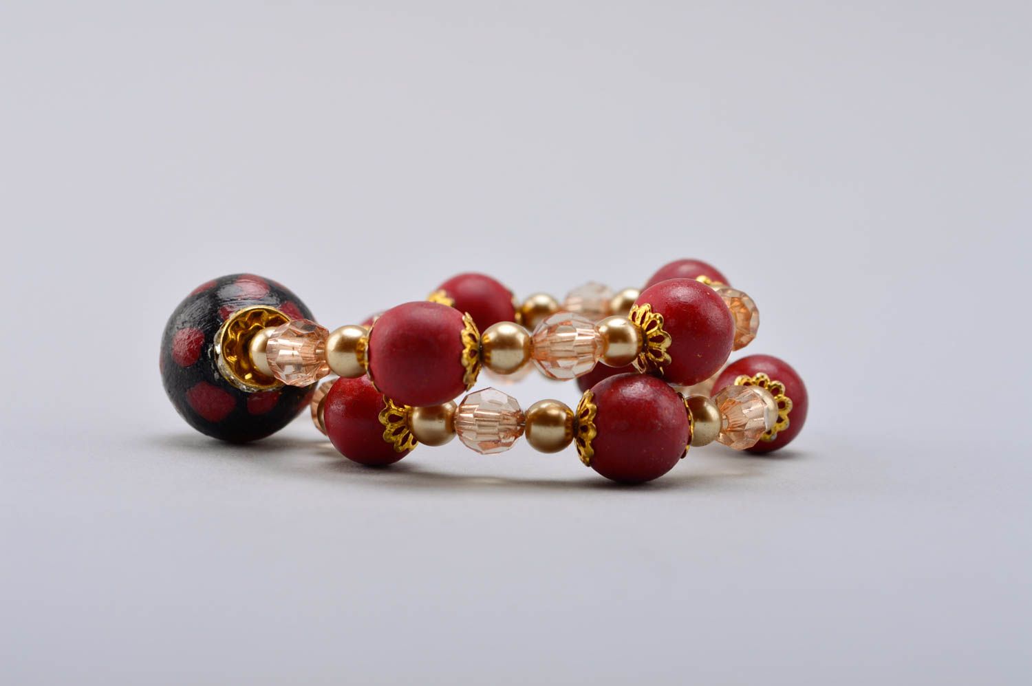 Handmade stunning bracelet unusual wrist bracelet designer plastic jewelry photo 4