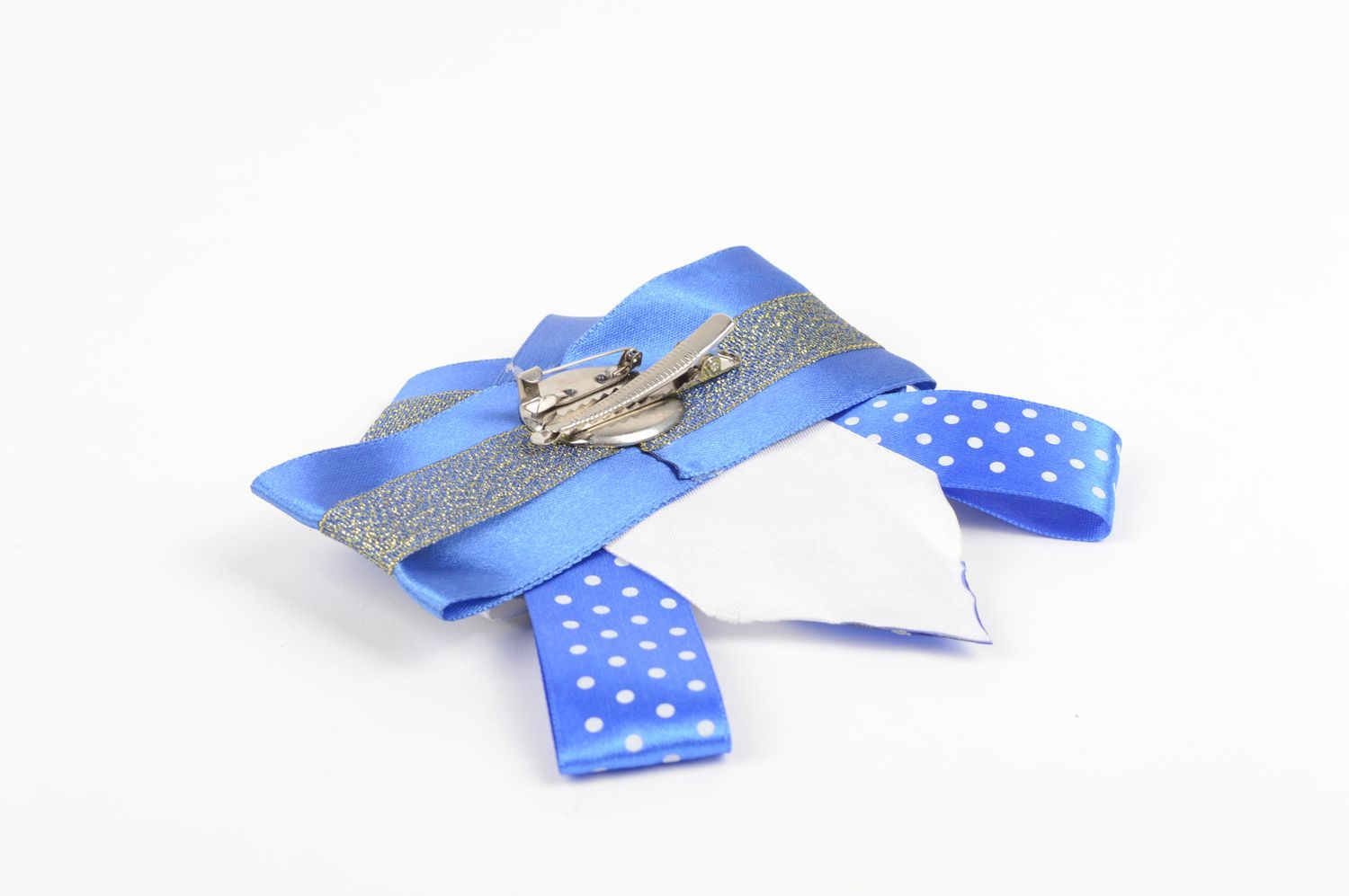 Blaue Haarspange Schleife handmade Designer Btrosche Accessoire für Mädchen foto 4