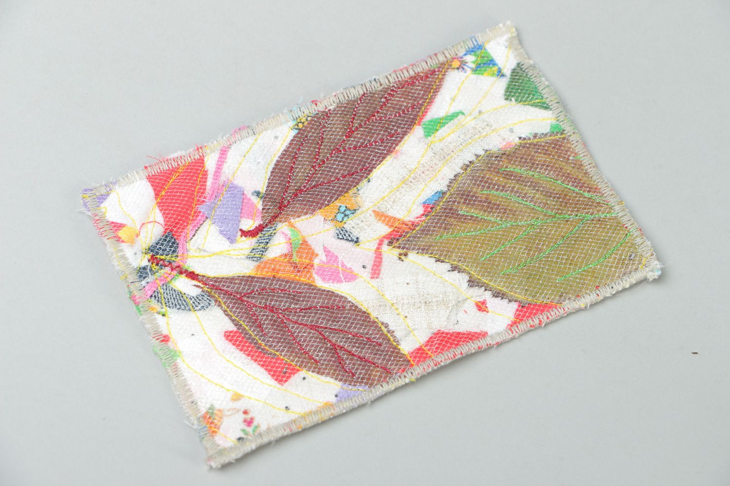 Tableau en patchwork tissu Automne fait main photo 1