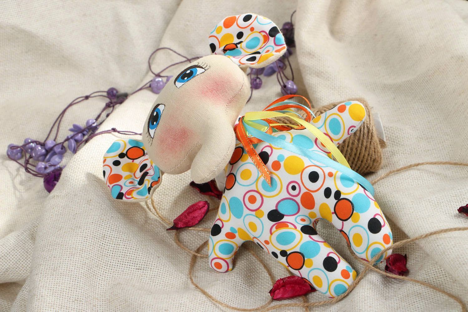 Мягкая игрушка Разноцветный слон фото 5