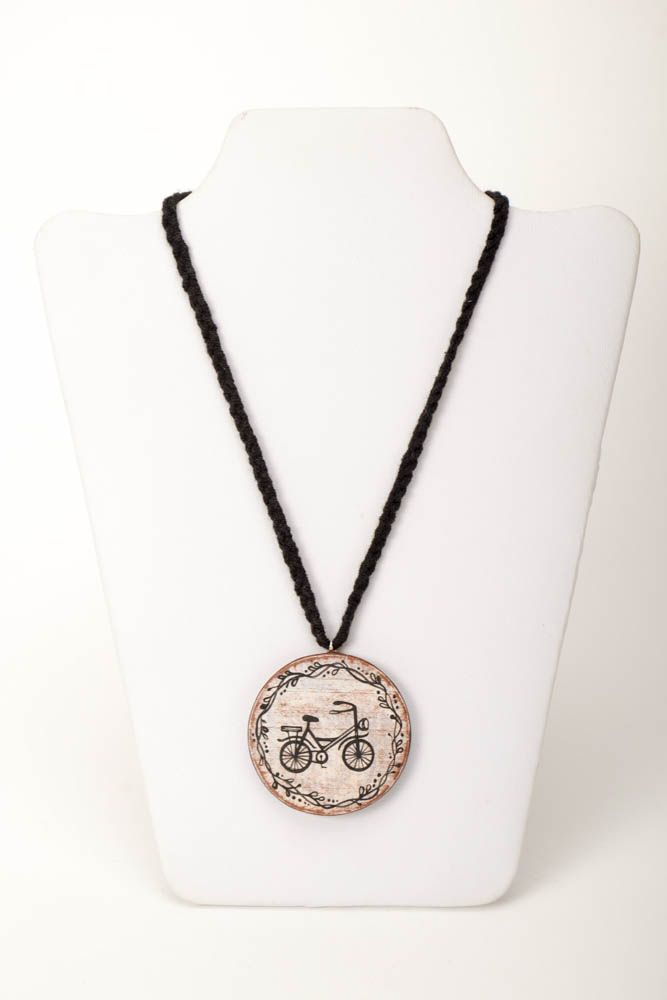 Handmade pendant wooden pendant designer accessory unusual jewelry gift for girl photo 2
