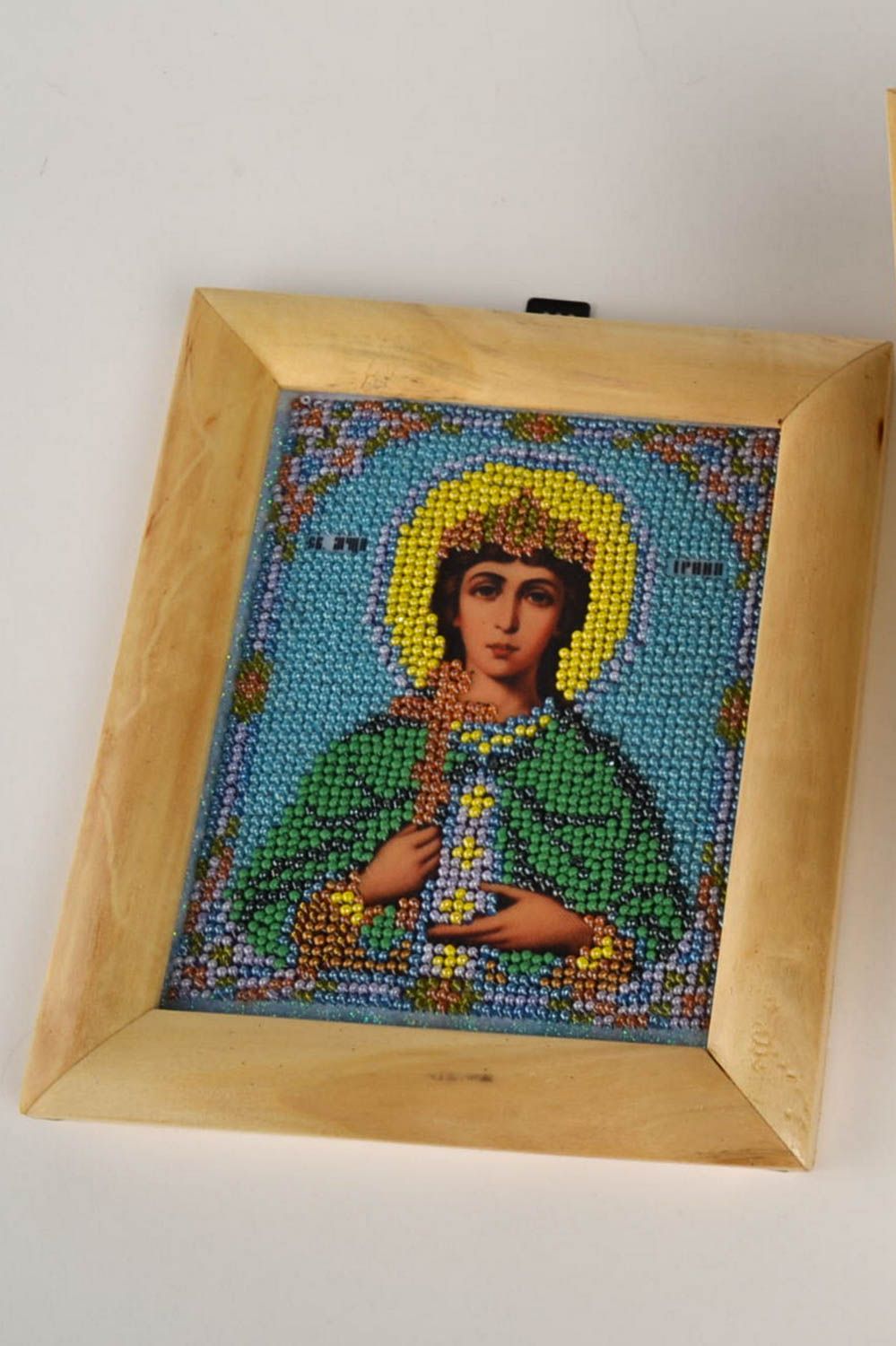 Иконы святых ручной работы православные иконы красивые семейные иконы 2 шт набор фото 5