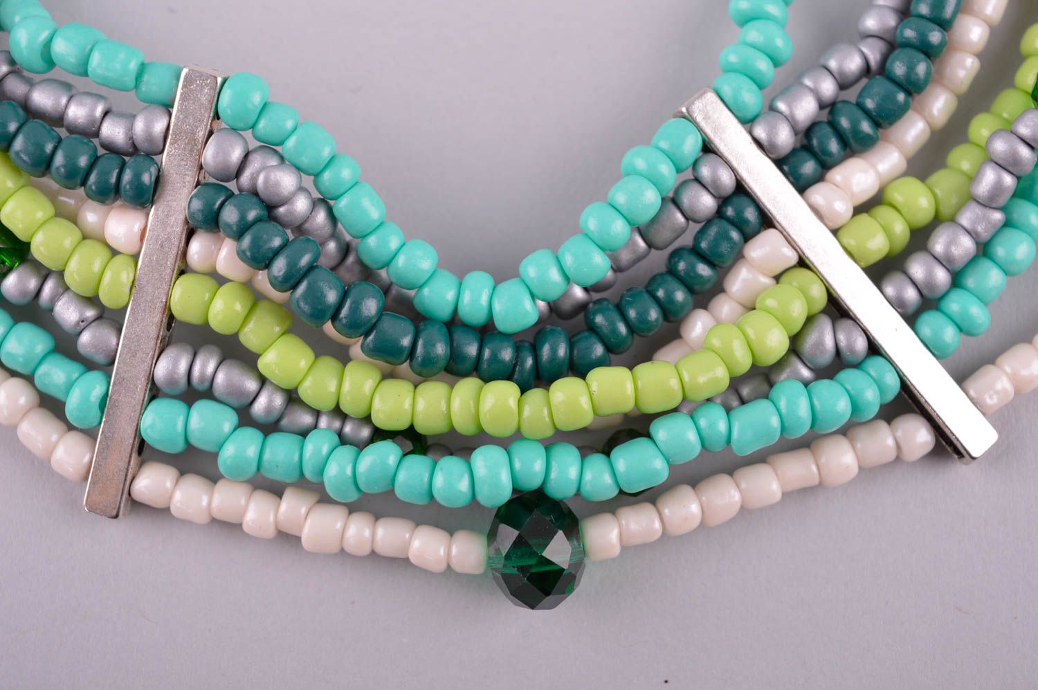 Handmade designer beaded necklace unusual stylish necklace elegant jewelry photo 3