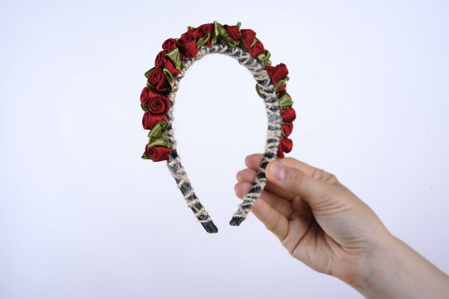 Textile Headband with Flowers photo 5