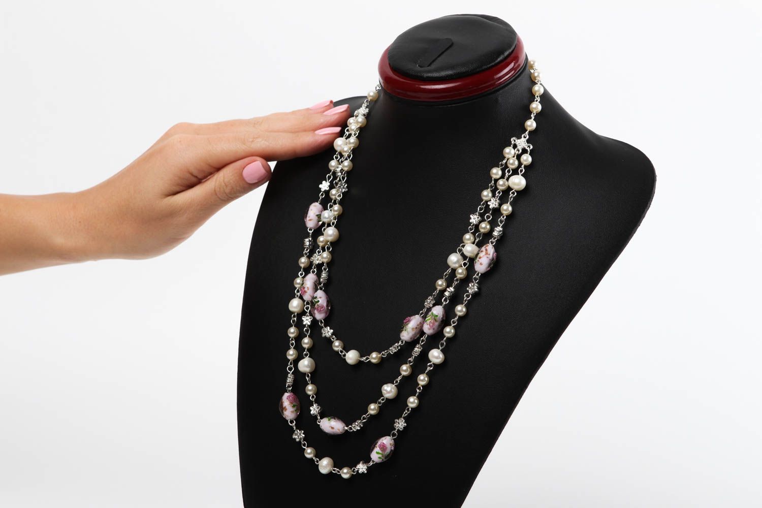 Collier en verre de Murano Bijou fait main avec perles Cadeau pour femme photo 5