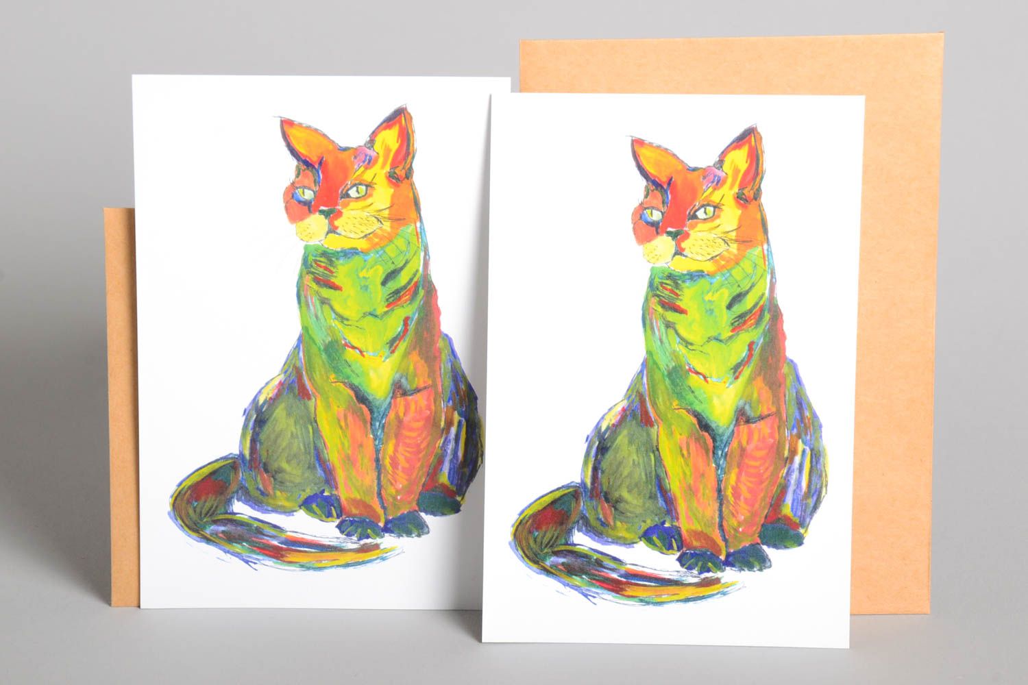 Handmade Grußkarten Papier Künstler Karten mit Umschlag originelle Geschenke foto 2