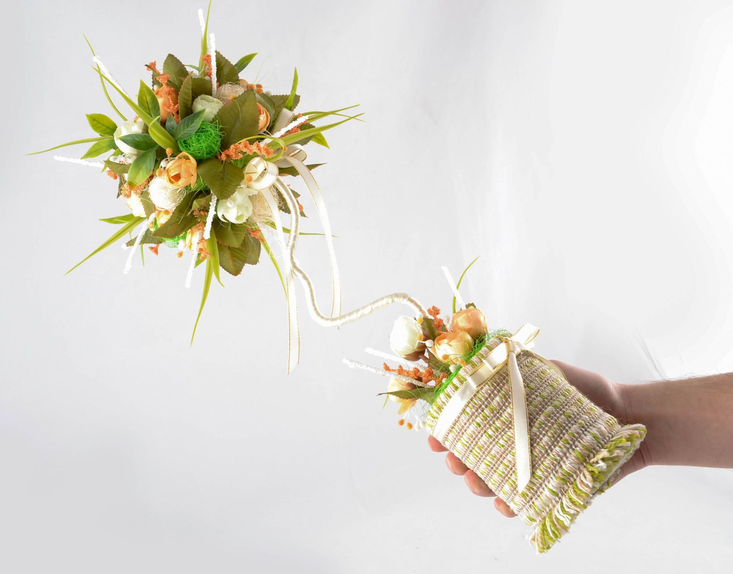 Arbre artificiel topiaire original avec fleurs photo 2