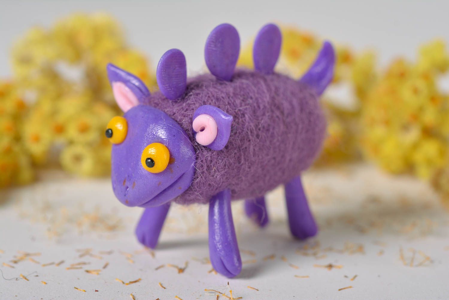 Handmade Spielzeug Dinosaurier gefilzte Figur Geschenkidee für Kinder  foto 1