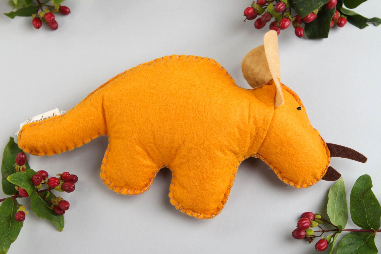 Handmade Geschenk aus Filz Dinosaurier Spielzeug aus Stoff Designer Spielzeug  foto 1