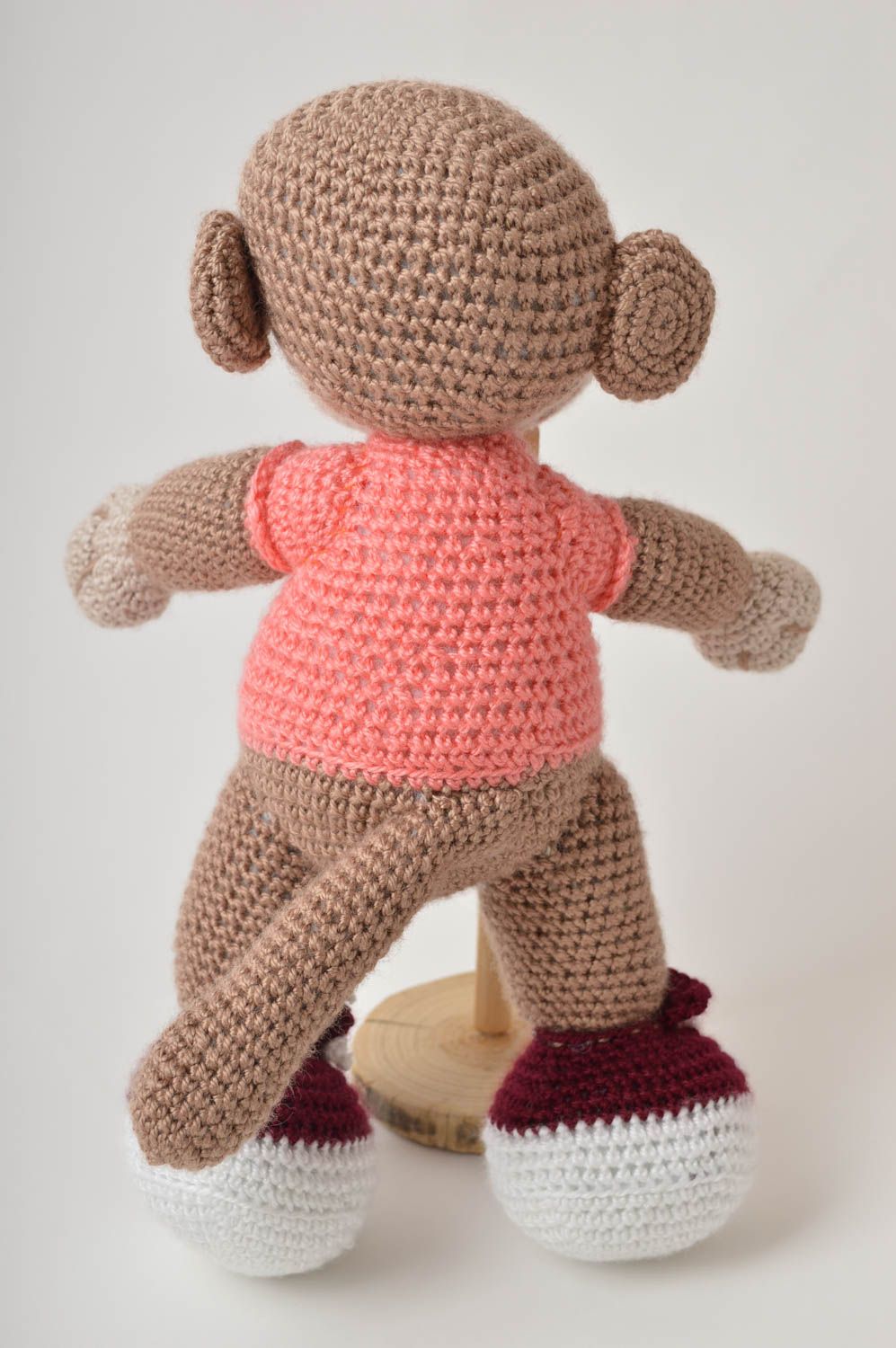 Jouet singe Peluche faite main tricotée fils acryliques Cadeau pour enfant photo 4