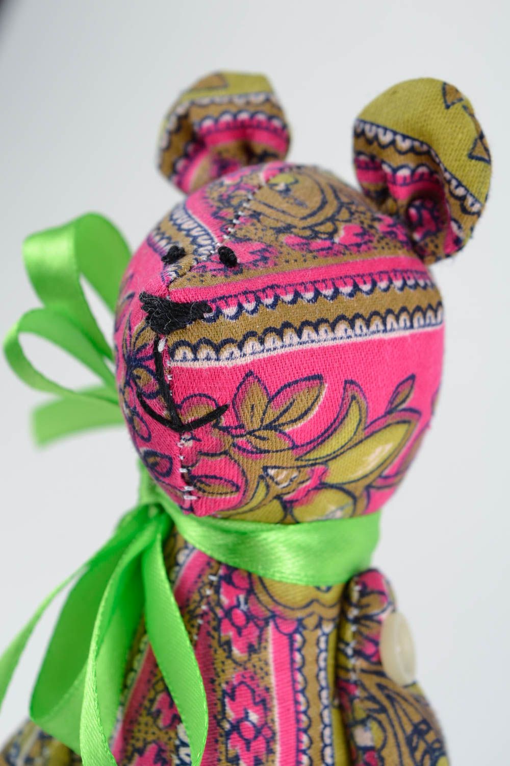 Игрушка мишка из ткани игрушка ручной работы интересные подарки для детей фото 3