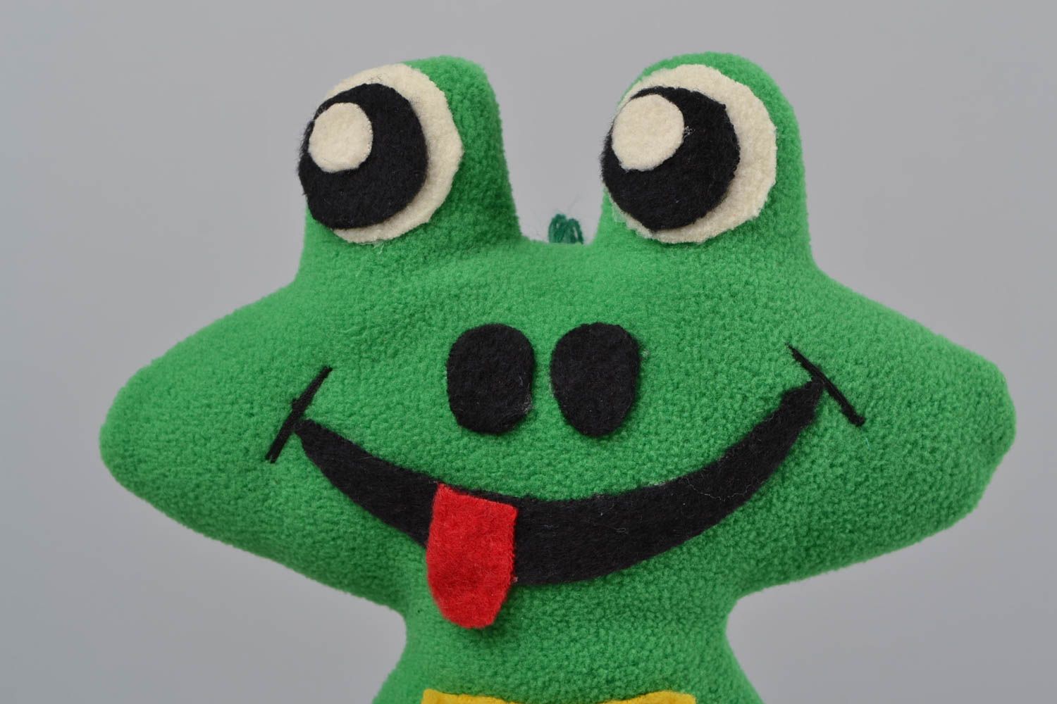 Мягкая игрушка лягушонок из ткани ручной работы оригинальная смешная детская фото 4
