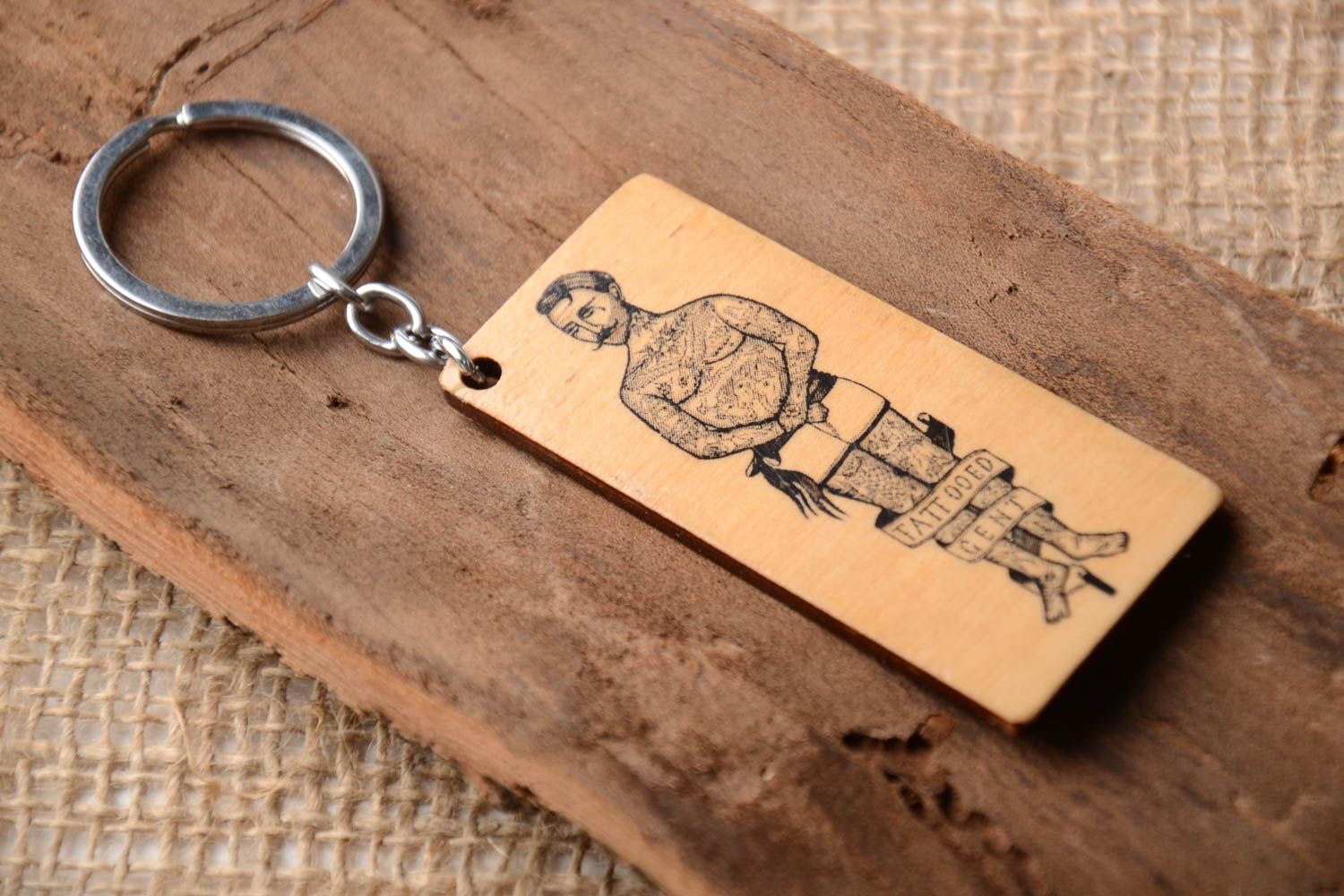 Handmade keychain wooden keychain unusual gift wooden souvenir gift ideas photo 1