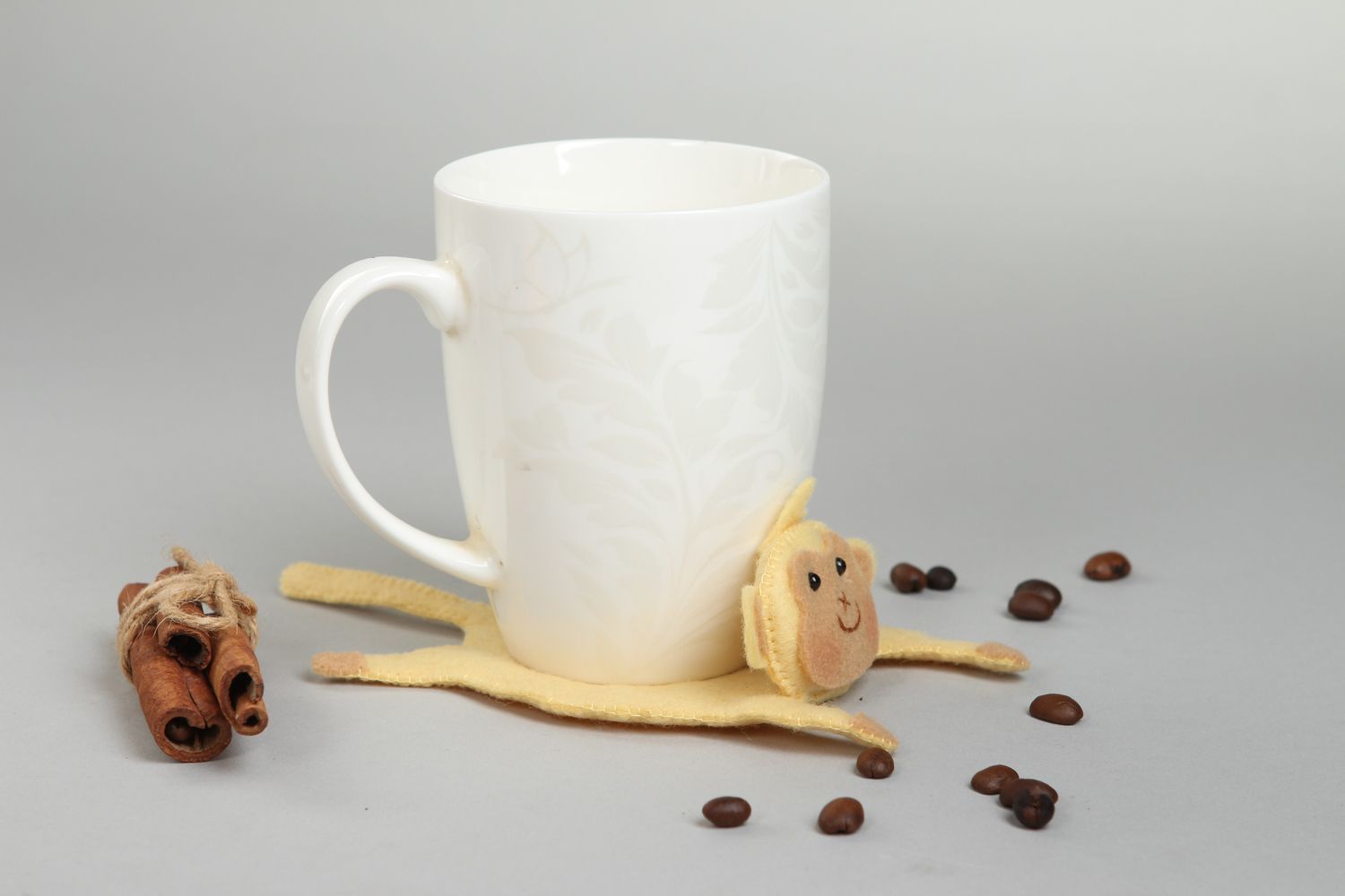 Handmade Tassen Untersetzer Küchen Textilien Untersetzer für Gläser beige Affe foto 1