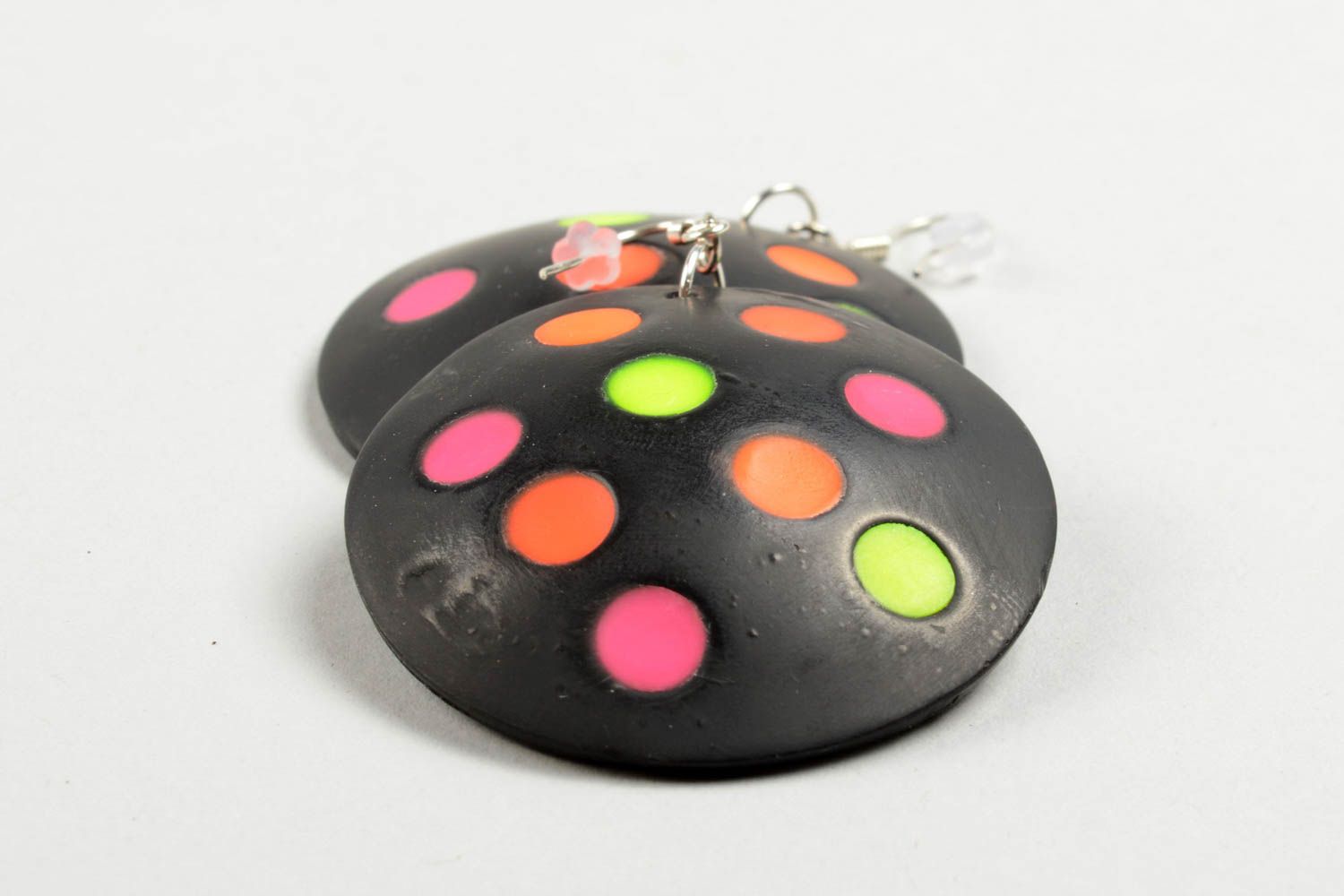 Handmade jewelry perfect gift fashionable polymer clay earring trendy accessory photo 3