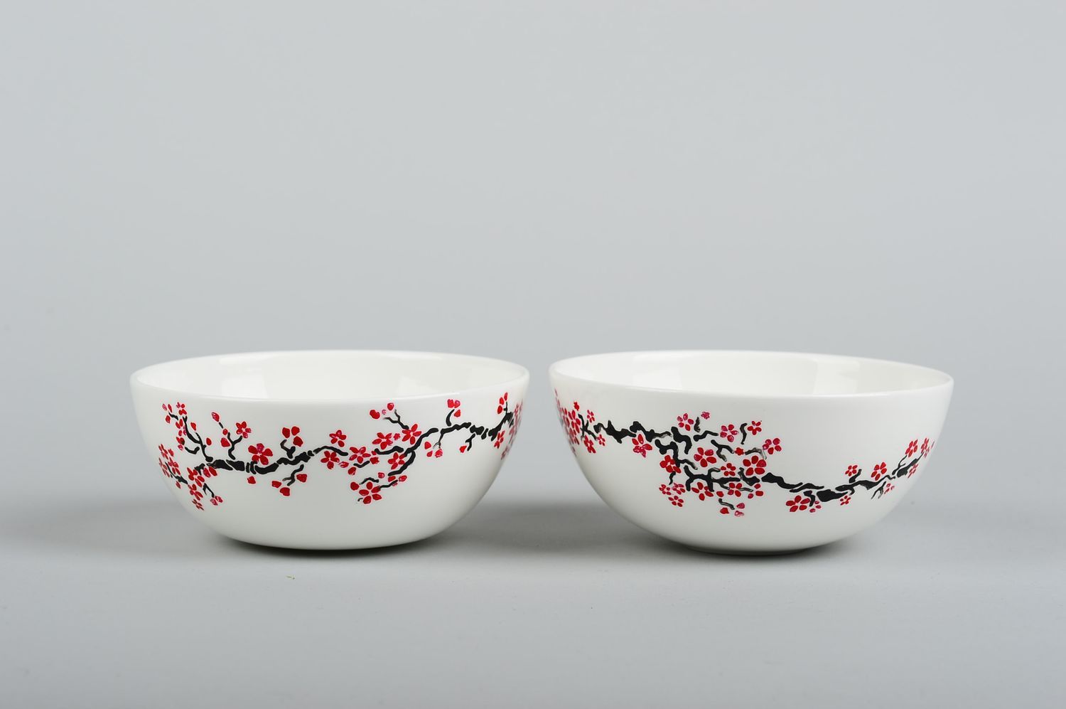 Миски для салата ручной работы керамические тарелки набор глиняная посуда 2 шт фото 3