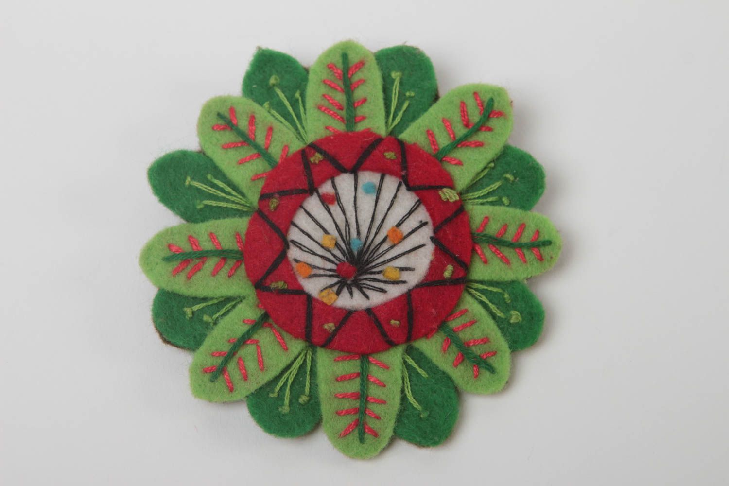 Broche de fieltro flor de colores hecho a mano accesorio de moda regalo original foto 2