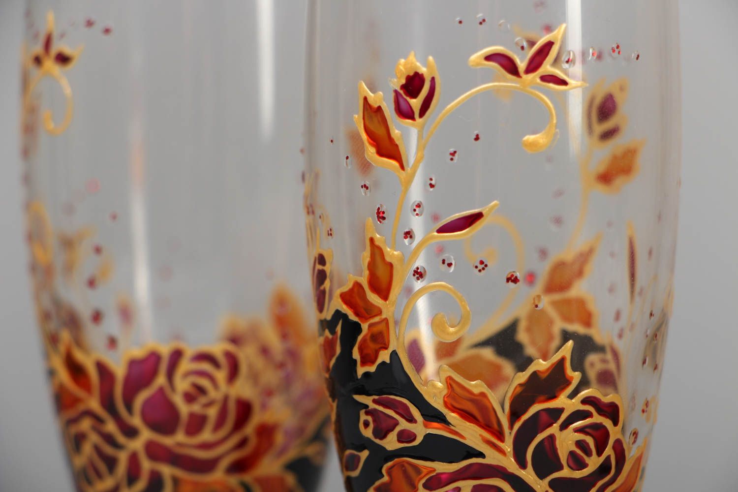 Painted glass 150 ml Roses photo 2