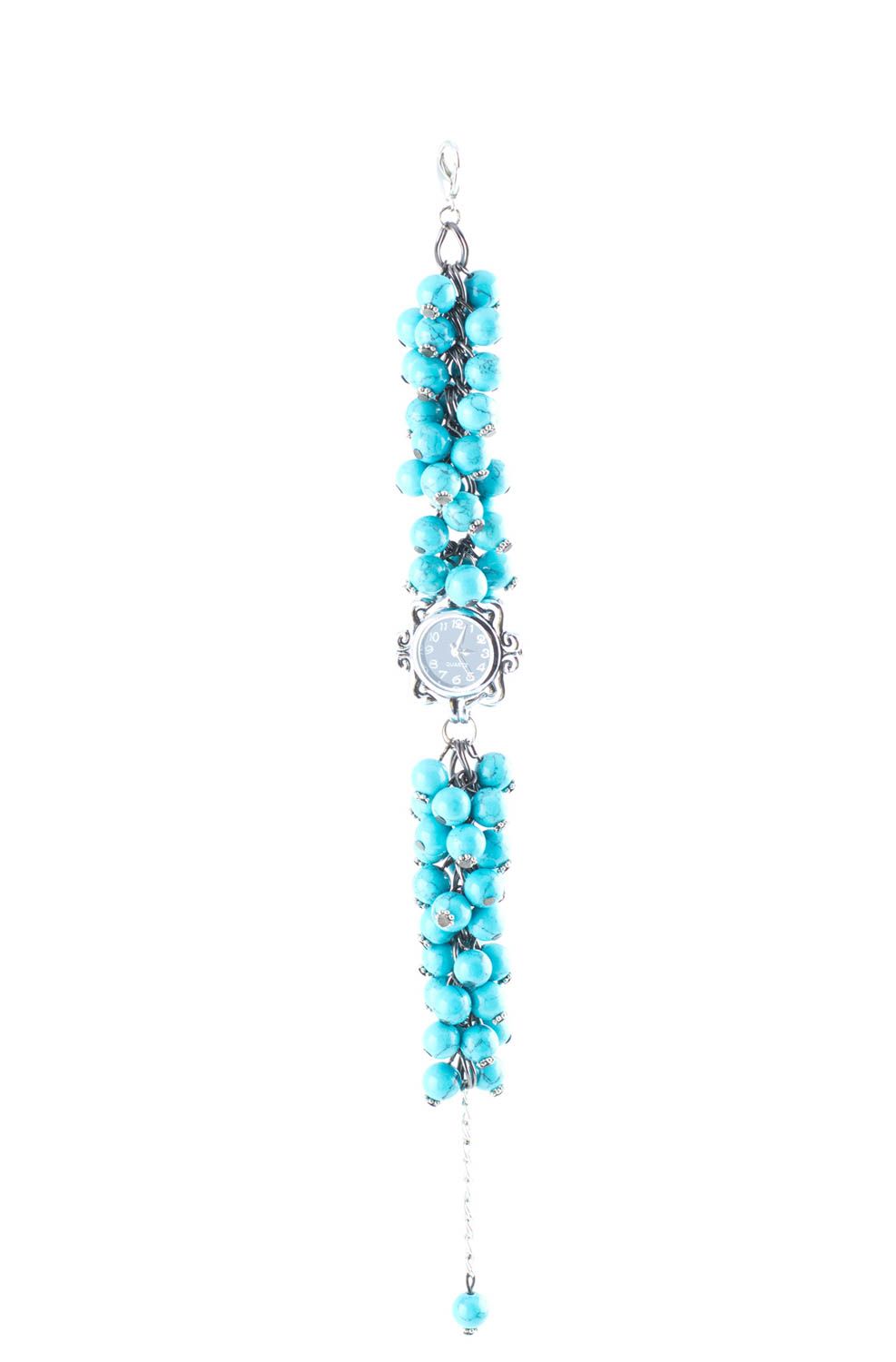 Montre quartz faite main Accessoire femme bracelet en turquoise Cadeau femme photo 4